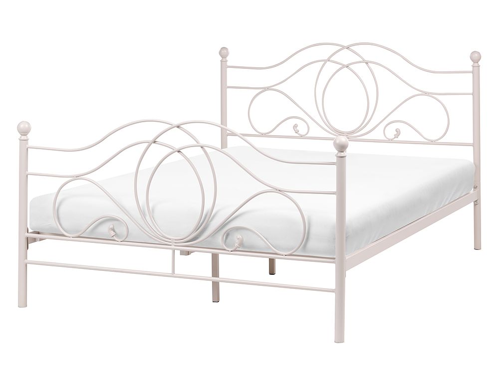 Bed Metal LYRA 140 x 200 cm (EU Double) Light Beige