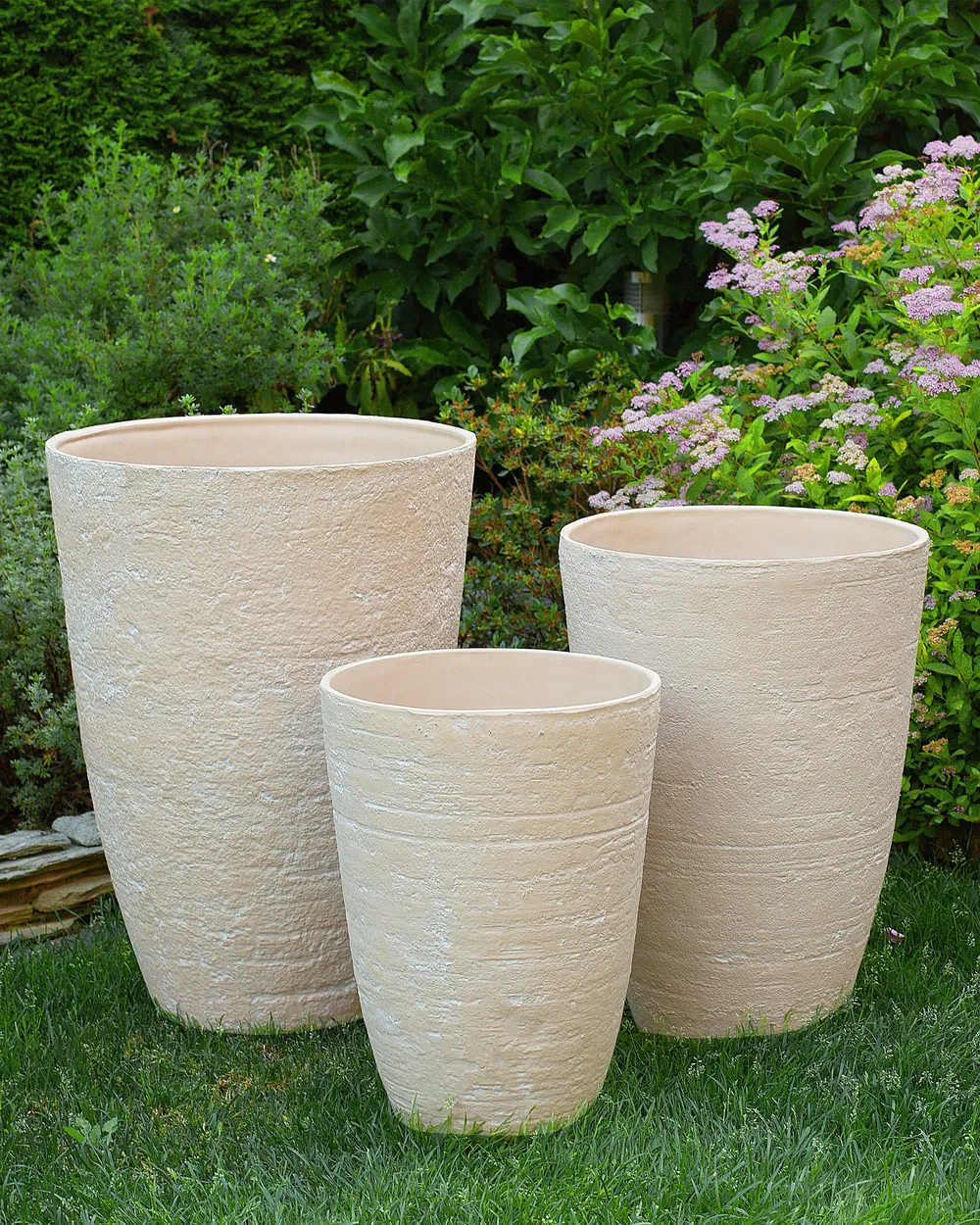 Set of 2 Plant Pots CAMIA 51 cm Beige