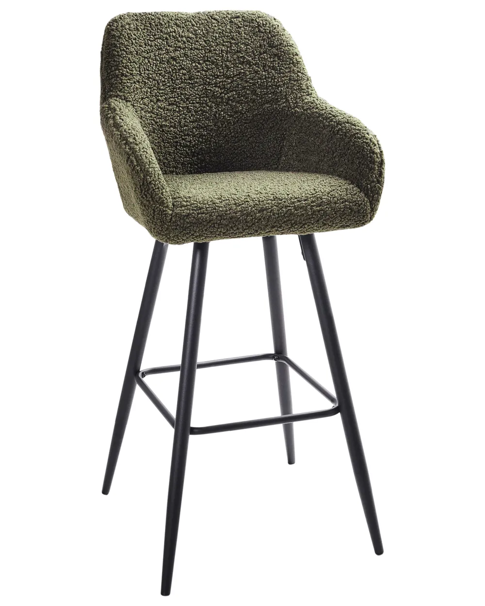 Set of 2 Bar Chairs CASMALIA Boucle Dark Green_956968