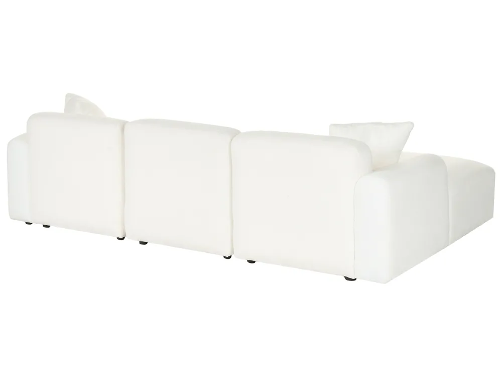 Modular Corner Sofa 3 Seater HEDE Boucle White Right Hand_1091886