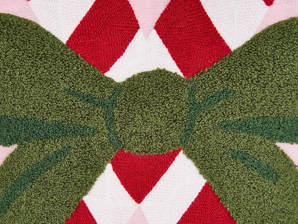 Koristetyynysetti 3 kpl VELLYN 30 x 50 cm 45 x 45 cm Puuvilla Vaaleanpunainen Joulukuvio_1164702