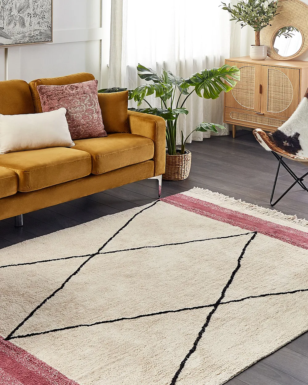 Teppe AFSAR Lys beige 160 x 230 cm Bomull