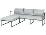 Garden Corner Sofa with Table 3 Seater OLANG Metal Green_1079952