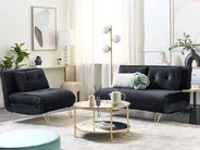 Bäddsoffa 2-sits VESTFOLD Sammet Svart_851082