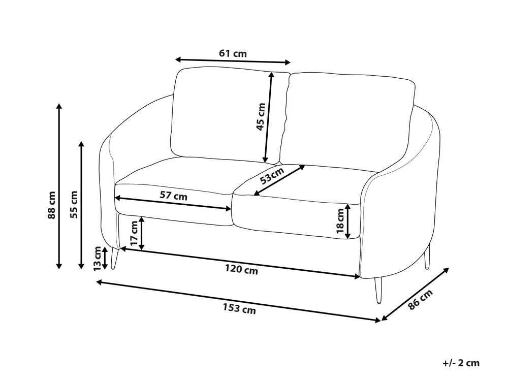 Soffa 2-sits TROSA Ljusgrå_852364