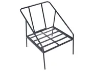 Garden Lounge Set with Table 4 Seater USTICA Metal Black_1037386