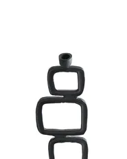 Set of 2 Candle Holders SIPANJE 35/48 cm Metal Black_1013040