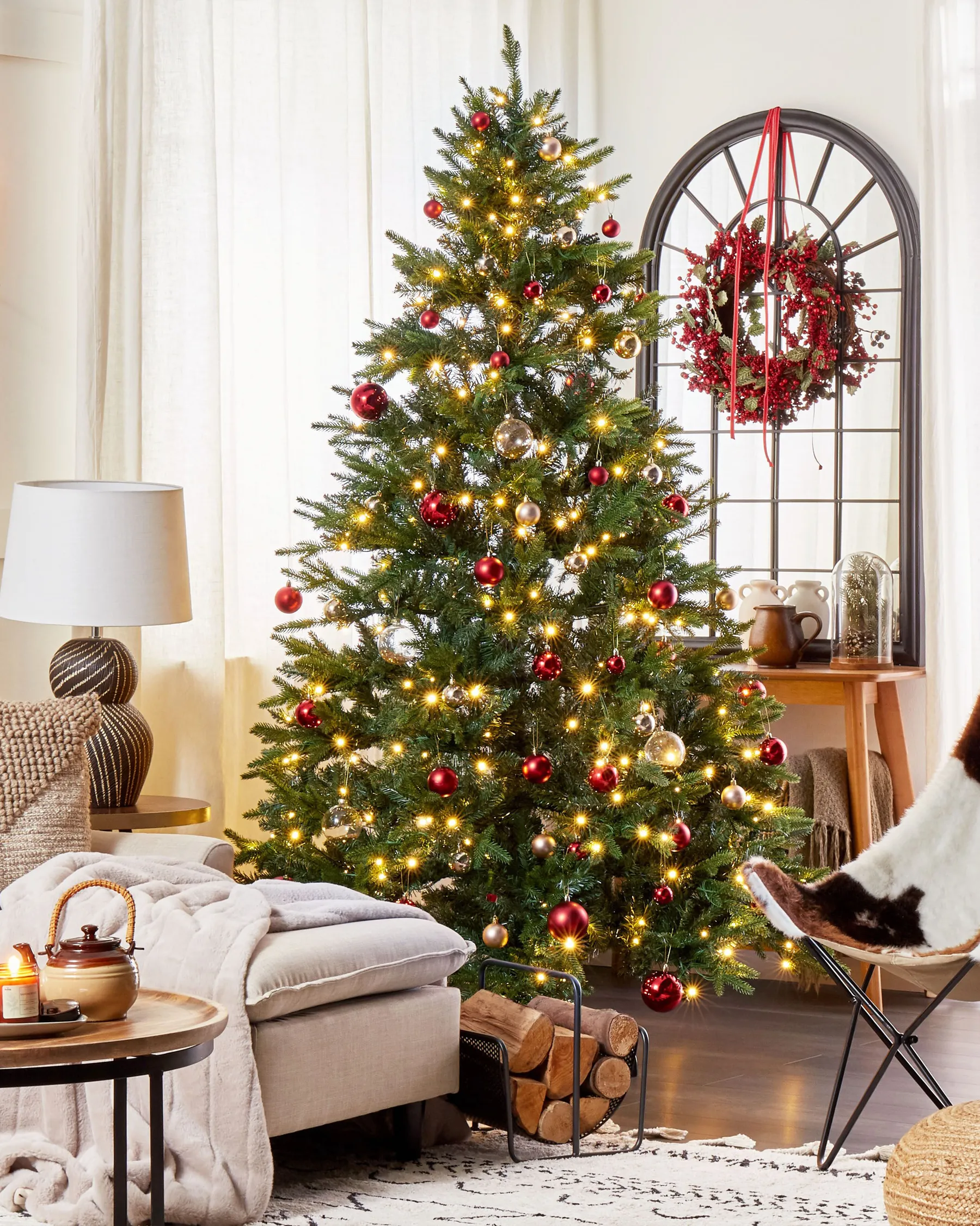 Artificial Christmas Tree LED FIDDLE 210 cm Green_832249