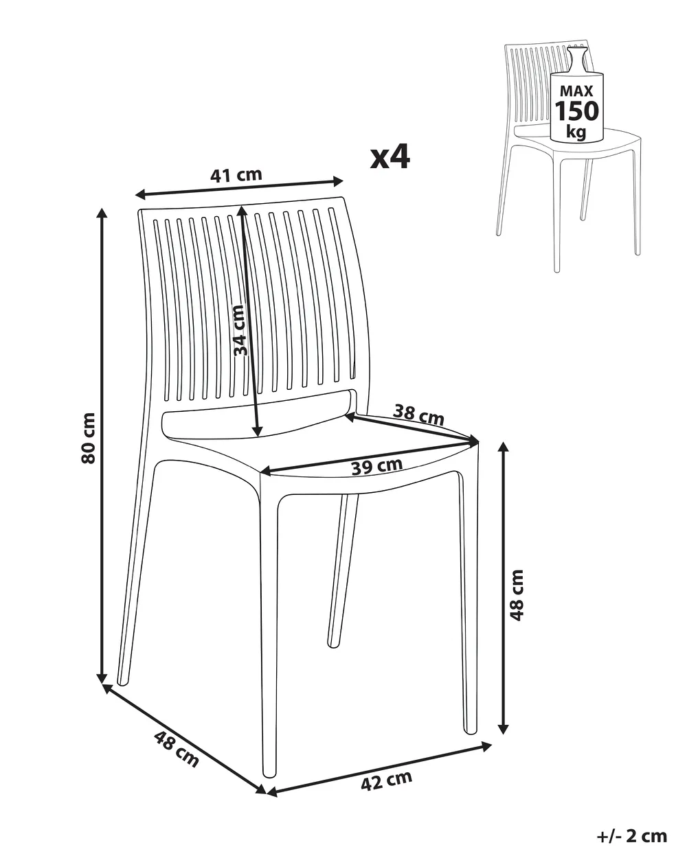 Set of 4 Garden Chairs ILLUMANI Light Green_1077495