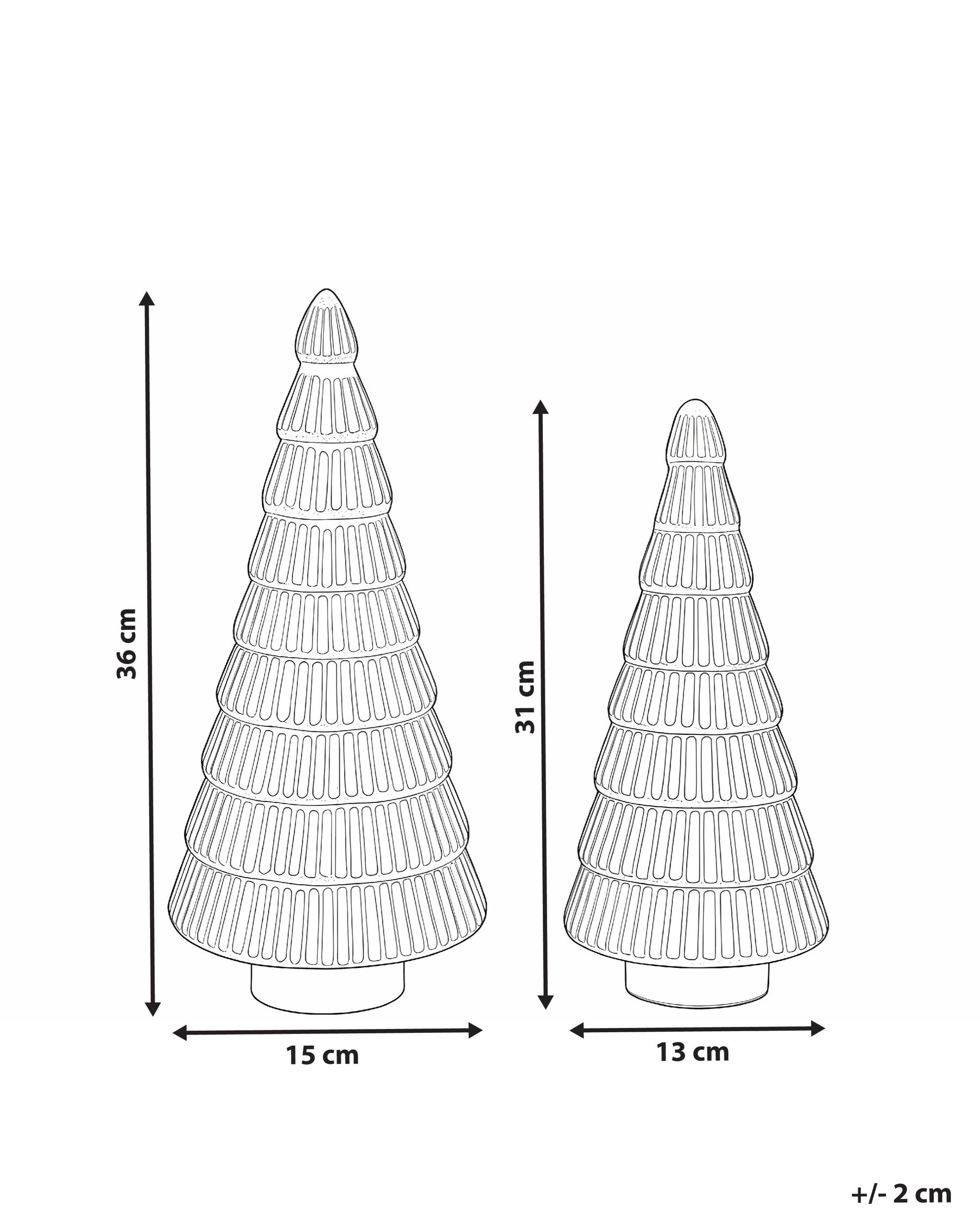 Set of 2 Figurines PURUVESI 31/36 cm Christmas Tree Red/ Green_1030011