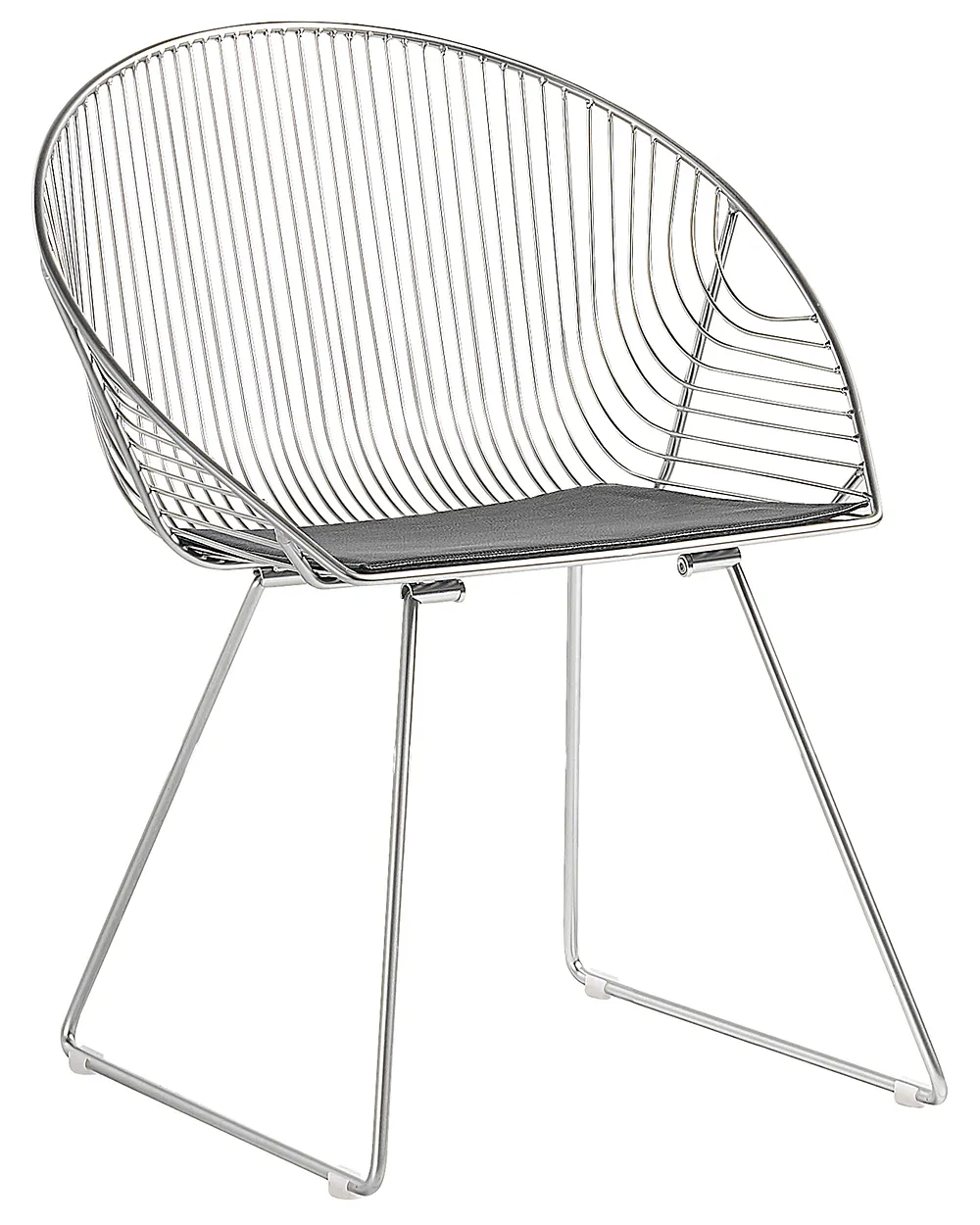 Set of 2 Dining Chairs AURORA Metal Silver_868118