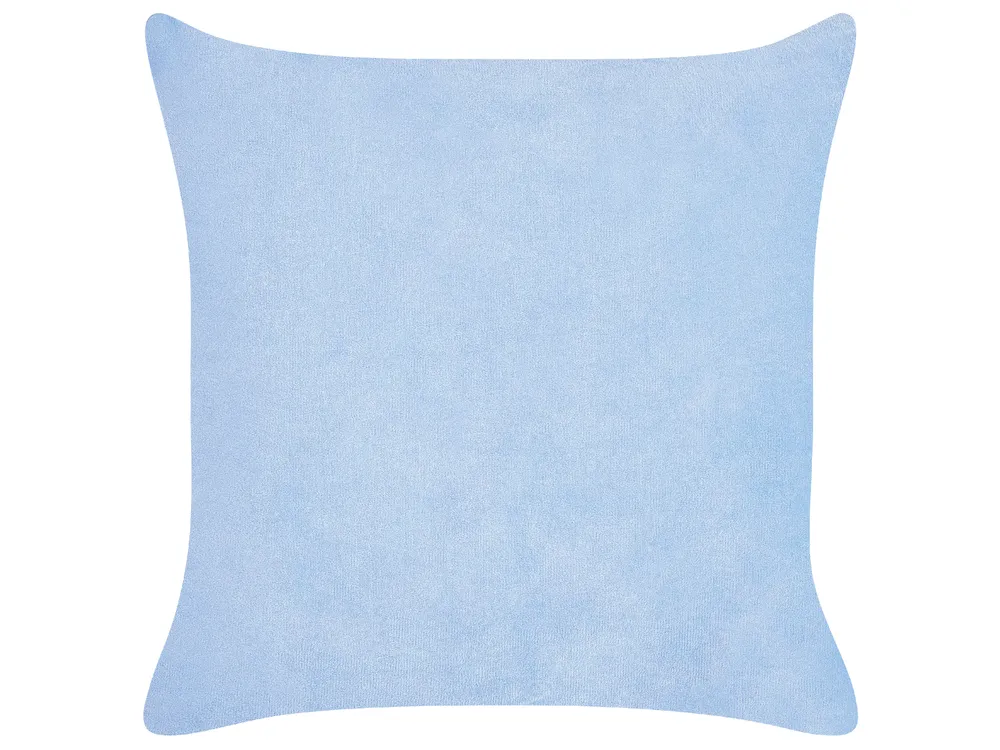 Set of 2 Decorative Cushions MILLET 43 x 43 cm Corduroy Blue Geometric Pattern_854657