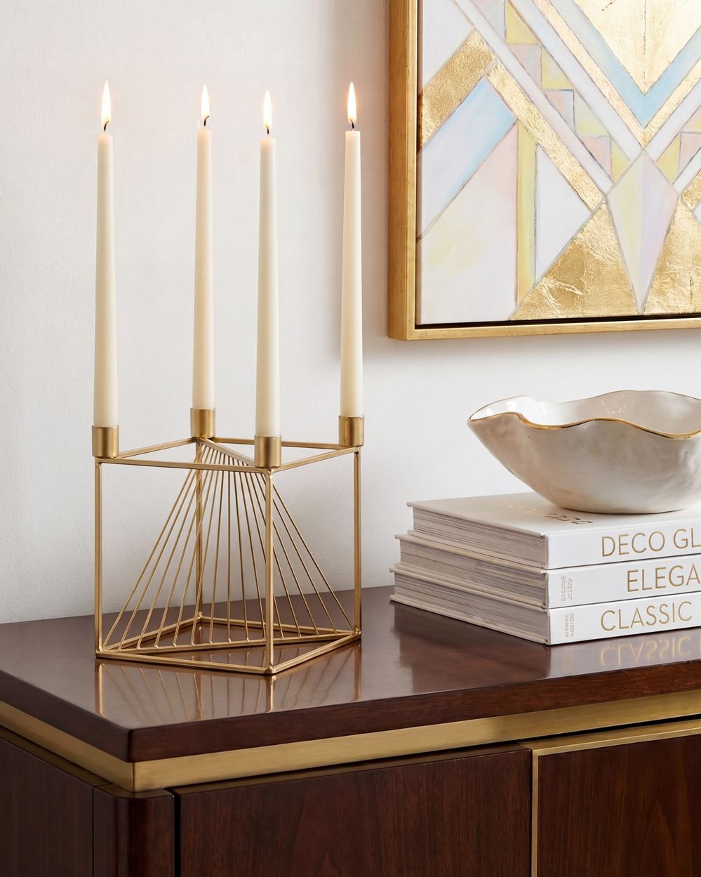 Candle Holder MINDORO 23 cm Metal Gold