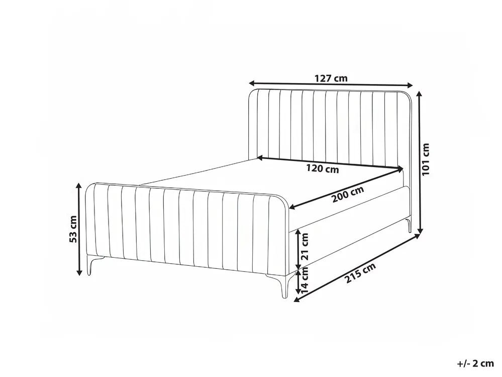 Säng med lamellram Bouclé LUNAN 120 x 200 cm Off-White_1025664