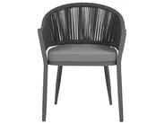 Garden Dining Set 4 Seater MILETO with Cushions Metal Grey_867239