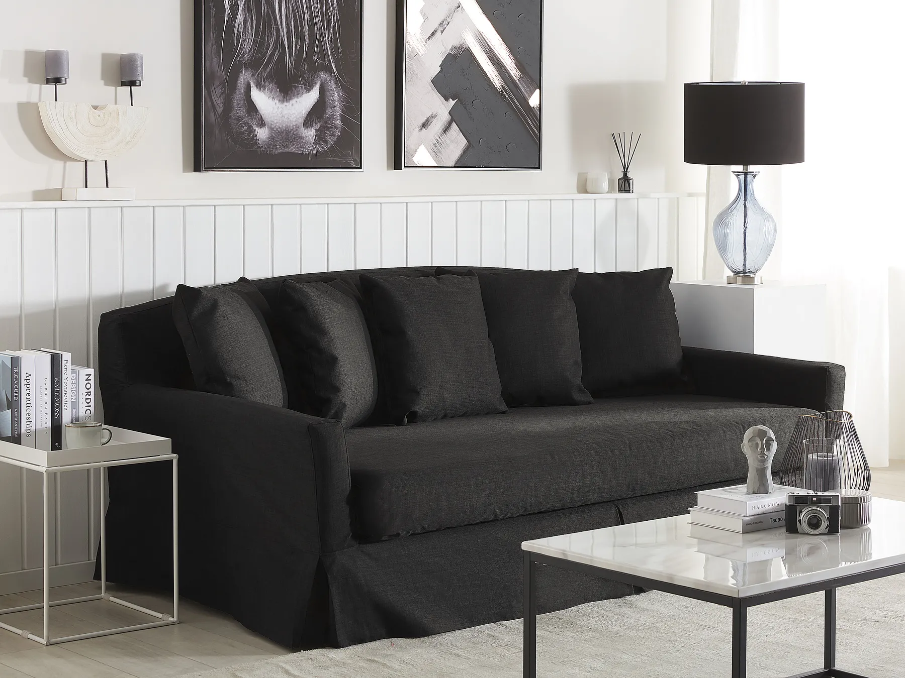 3-istuttavan sohvan päällinen GILJA Musta_792591
