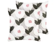 Set of 2 Decorative Cushions KUNRI 45 x 45 cm Cotton Multicolour Floral Pattern_910467