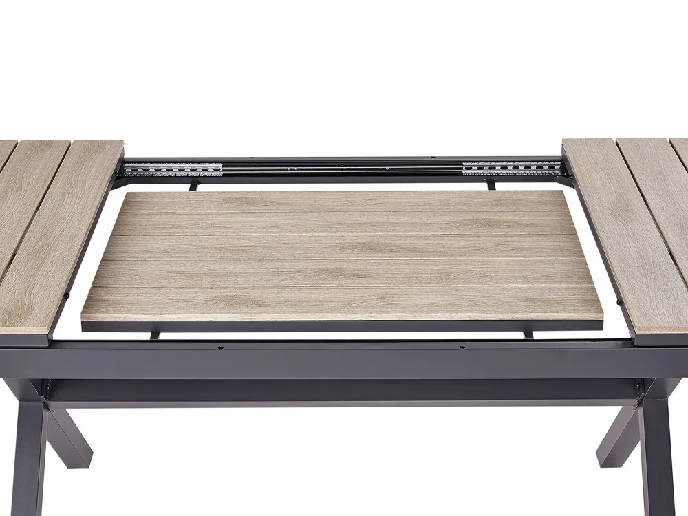Extending Garden Dining Table FANES 184/242 cm 90 cm Metal Graphite Grey_928663