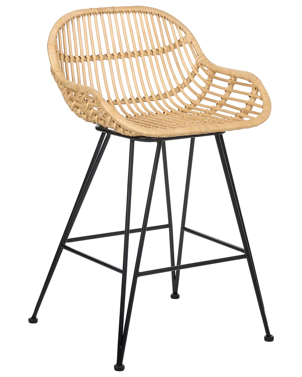 Set of 2 Bar Chairs TERRELL Rattan Natural_1072268