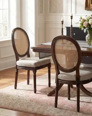Tuolisetti 2 kpl NIVLOC Puu Tummanruskea/beige_1095723