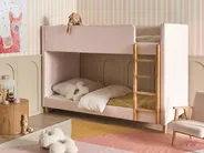 Bunk Bed Velvet CHOCQUES 90 x 200 cm (EU Single) Pastel Pink_1040613