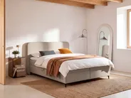 Divan Bed with Storage REGENT Fabric Taupe 160 x 200 cm (EU King Size)_1065376