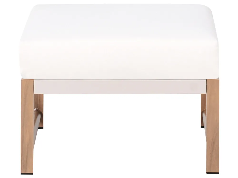 Garden Lounge Set with Table and Ottoman 5 Seater NOLA Metal Light Beige_998410