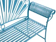 Bistro Set with Bench PAVIA Metal Blue_1046343