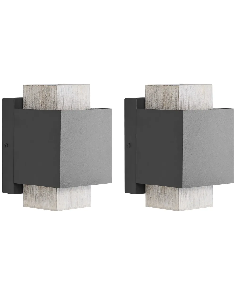Set of 2 Outdoor LED Wall Lights TIMOK Black