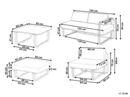Garden Lounge Set with Table and Ottoman 3 Seater CAMEROTA  Metal Green_1156989