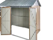 Garden Shed NOCCIANO 248 cm 161 cm Metal Brown_1020073