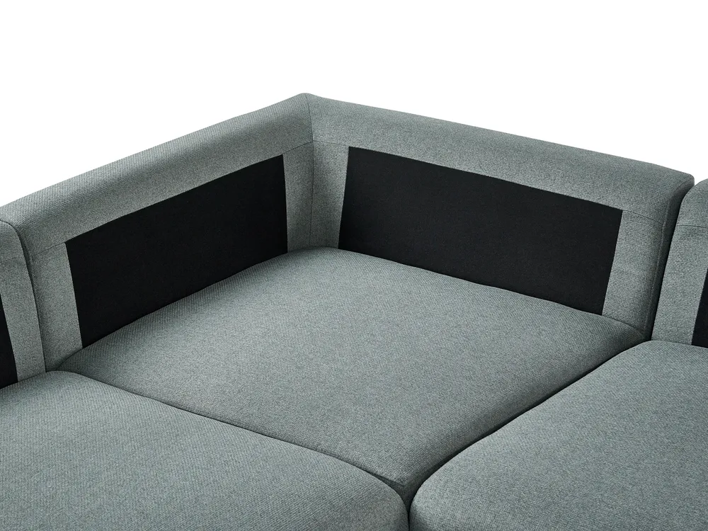 Modular Corner Sofa 5 Seater KIVVIK Fabric Green Left Hand_1045746