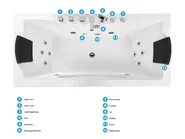Hjørneboblebad med LED HAWES II 180 x 80 cm Hvit_808733
