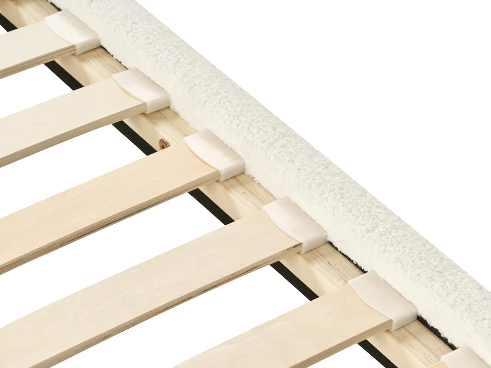 Säng med lamellram Bouclé SOULISSE 160 x 200 cm Off-White_992680