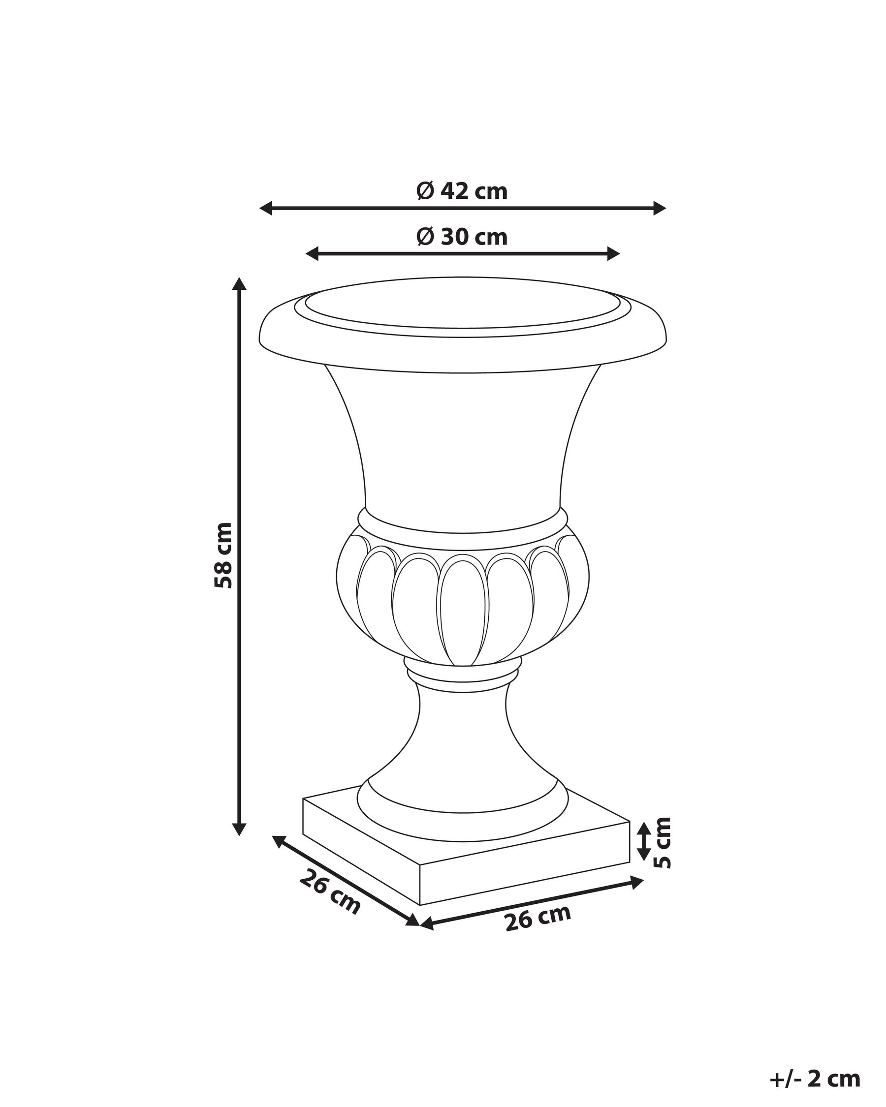 Plant Pot KAIR 42 cm Ceramic Graphite Grey_1000263
