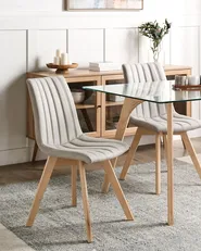 Set med 2 matstolar CALGARY Ljusgrå_958403