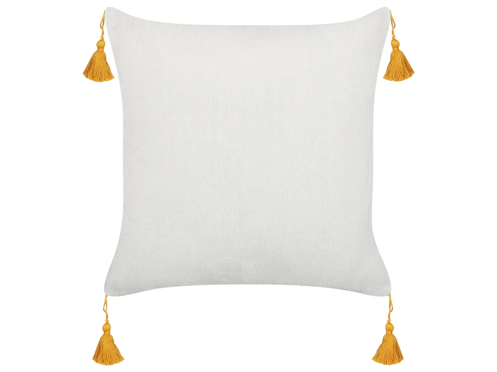 Set of 2 Decorative Cushions ABUTILON 45 x 45 cm Beige Floral Pattern_838018