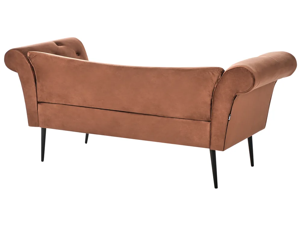 Chaise Longue NANTILLY Velvet Golden Brown_996666