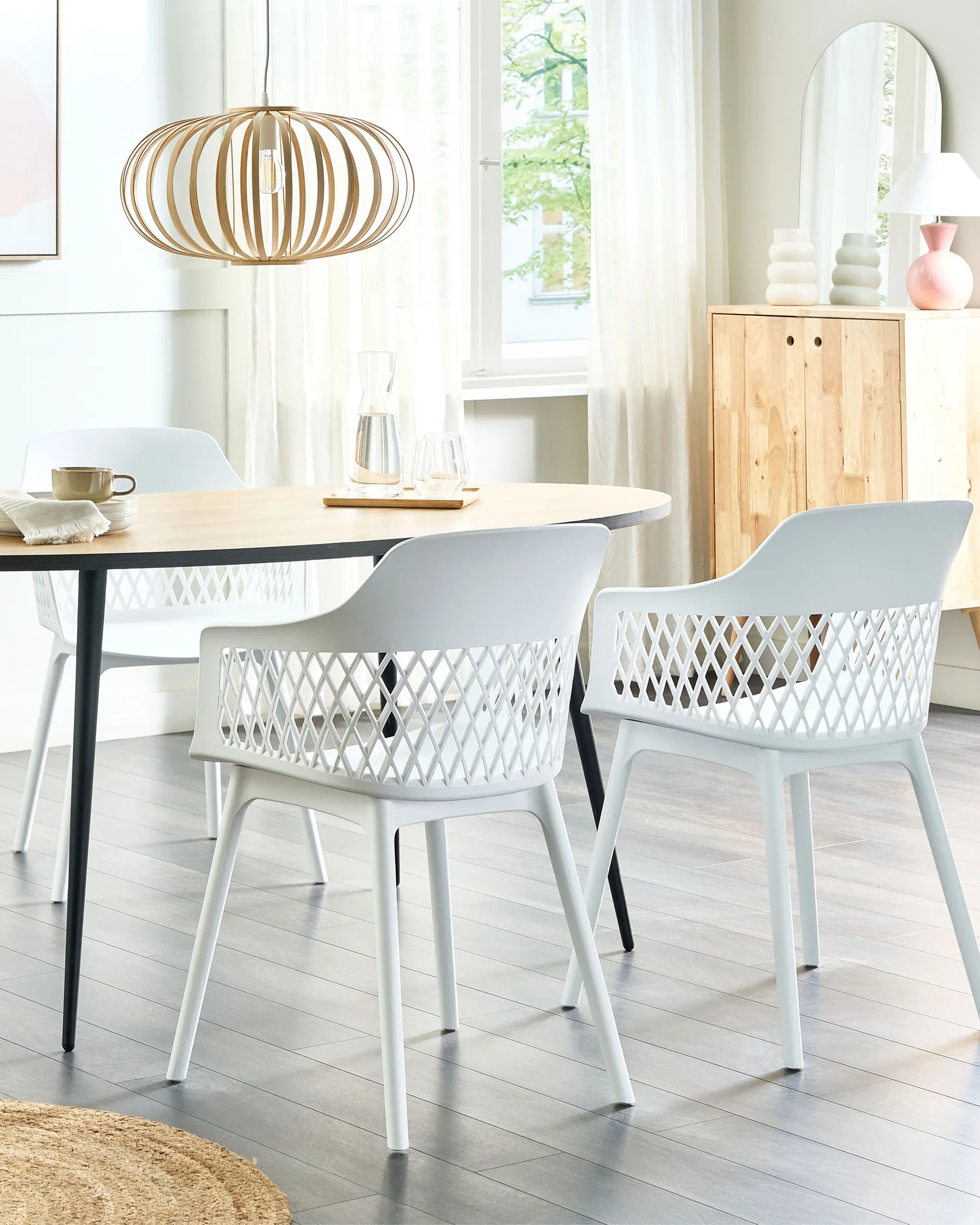 Set of 2 Dining Chairs ALMIRA White_861894