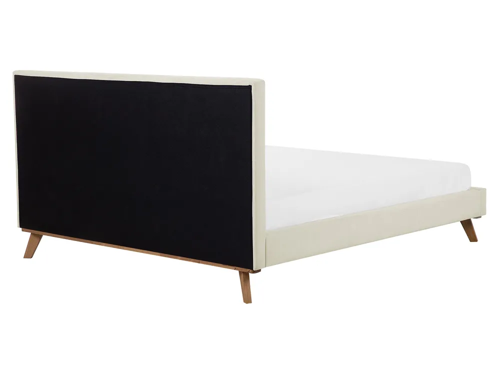 Säng med lamellram Chenille TALENCE 160 x 200 cm Ljusbeige_732370