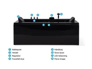Hjørneboblebad med LED VARADERO 183 x 90 cm Svart Venstrevendt_787095
