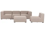 Garden Sofa with Ottoman 4 Seater AREZZO Modular Beige_848095