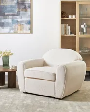 Fåtölj ELLEDE Bouclé Ljusbeige_959876