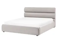 Ottoman Bed BONIFACIO Faux Linen Grey 160 x 200 cm (EU King Size)_1064279