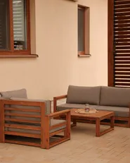 Garden Lounge Set with Table 4 Seater TIMOR Modular Certified Acacia Wood Light Brown_982724