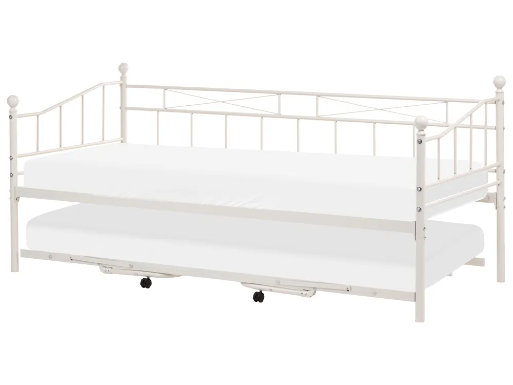 Daybed Metal LOUANNEC 90 x 200 cm (EU Single) Extendable Beige_1118321