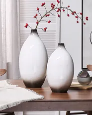 Decorative Vase BAEZA 46 cm Ceramic White_813387