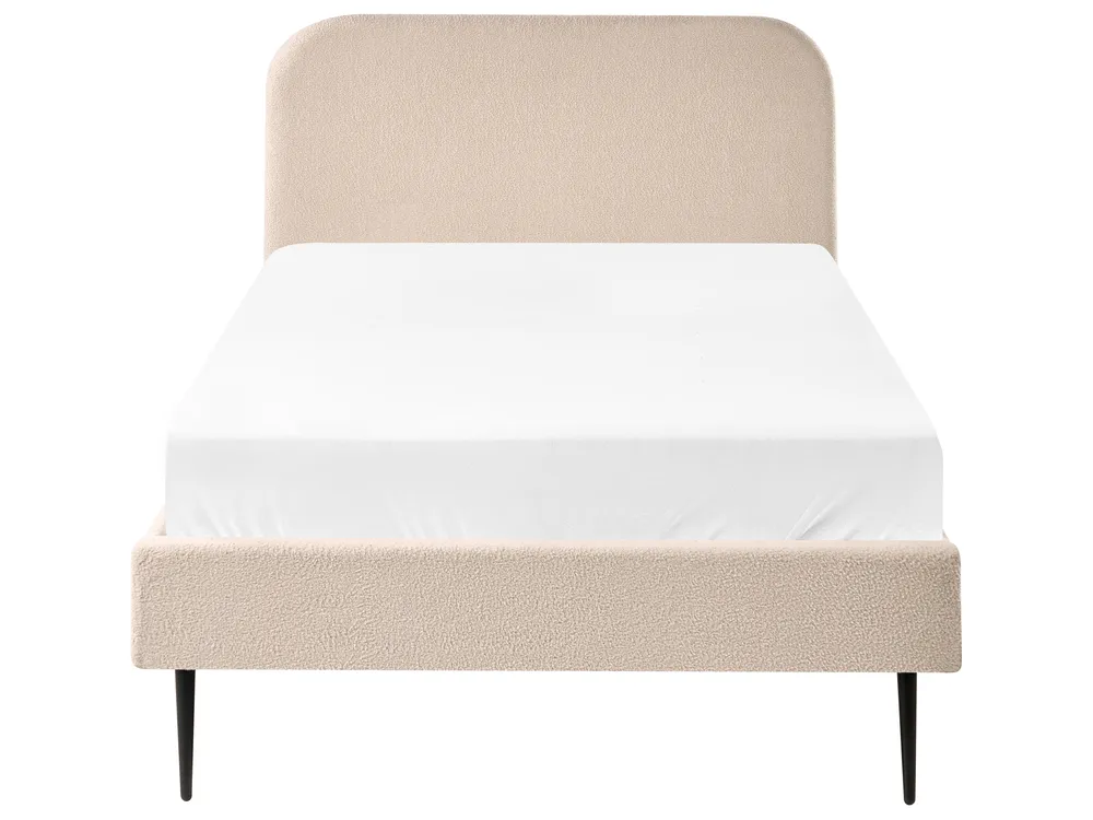 Bed Boucle FLAYAT 120 x 200 cm (EU Small Double) Light Beige_1024389