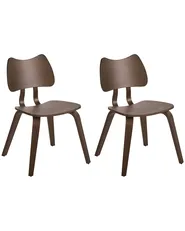 Set of 2 Dining Chairs DIANA Wood Dark Brown_1068355
