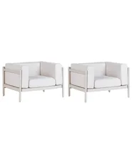 Set of 2 Garden Armchairs FERRETTI Light Beige_931259